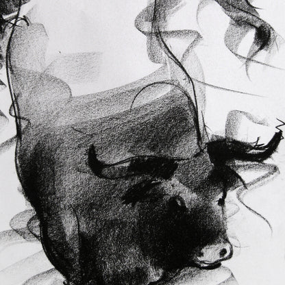 Bull Drawing-021 - SUJITH KUMAR GS MANDYA Art Studio Gallery (SKGSM Art Studio Gallery)