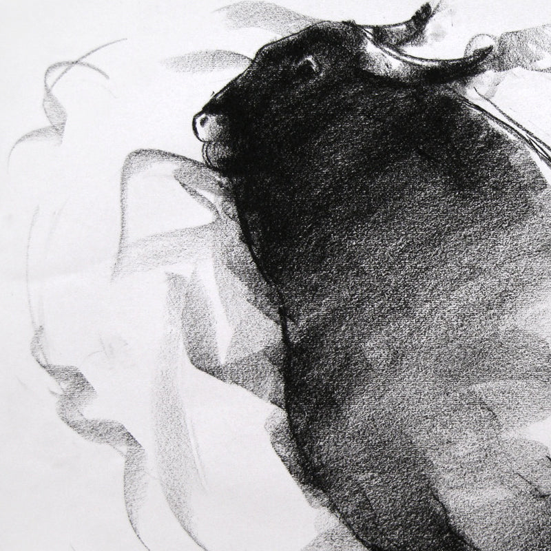 Bull Drawing-022 - SUJITH KUMAR GS MANDYA Art Studio Gallery (SKGSM Art Studio Gallery)