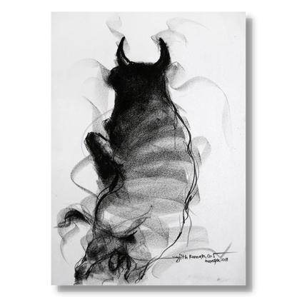 Bull Drawing-023 - SUJITH KUMAR GS MANDYA Art Studio Gallery (SKGSM Art Studio Gallery)