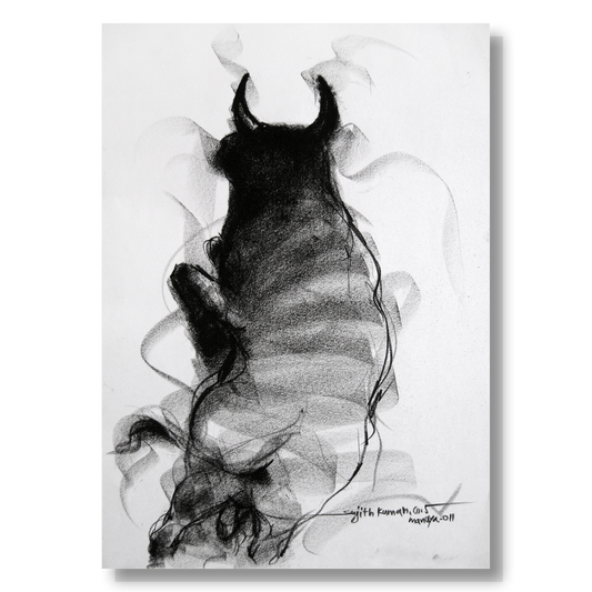 Bull Drawing-023 - SUJITH KUMAR GS MANDYA Art Studio Gallery (SKGSM Art Studio Gallery)
