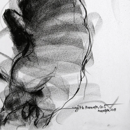 Bull Drawing-023 - SUJITH KUMAR GS MANDYA Art Studio Gallery (SKGSM Art Studio Gallery)