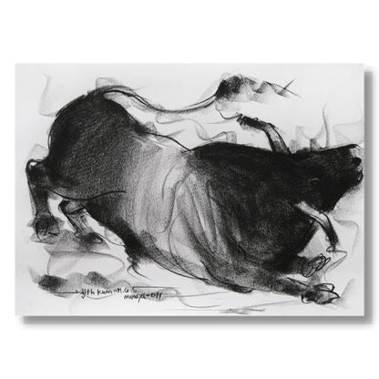 Bull Drawing-024 - SUJITH KUMAR GS MANDYA Art Studio Gallery (SKGSM Art Studio Gallery)