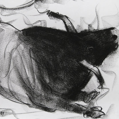 Bull Drawing-024 - SUJITH KUMAR GS MANDYA Art Studio Gallery (SKGSM Art Studio Gallery)