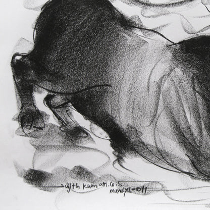 Bull Drawing-024 - SUJITH KUMAR GS MANDYA Art Studio Gallery (SKGSM Art Studio Gallery)