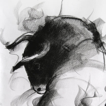 Bull Drawing-025 - SUJITH KUMAR GS MANDYA Art Studio Gallery (SKGSM Art Studio Gallery)