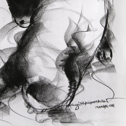 Bull Drawing-025 - SUJITH KUMAR GS MANDYA Art Studio Gallery (SKGSM Art Studio Gallery)