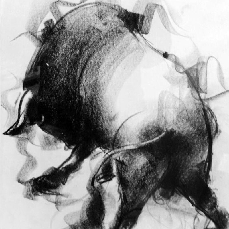 Bull Drawing-025a - SUJITH KUMAR GS MANDYA Art Studio Gallery (SKGSM Art Studio Gallery)