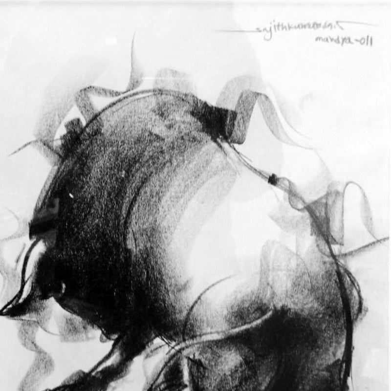 Bull Drawing-025a - SUJITH KUMAR GS MANDYA Art Studio Gallery (SKGSM Art Studio Gallery)