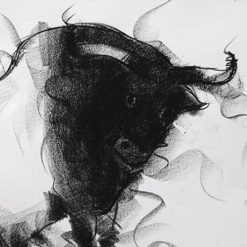 Bull Drawing-026 - SUJITH KUMAR GS MANDYA Art Studio Gallery (SKGSM Art Studio Gallery)