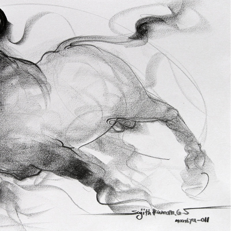 Bull Drawing-032 - SUJITH KUMAR GS MANDYA Art Studio Gallery (SKGSM Art Studio Gallery)