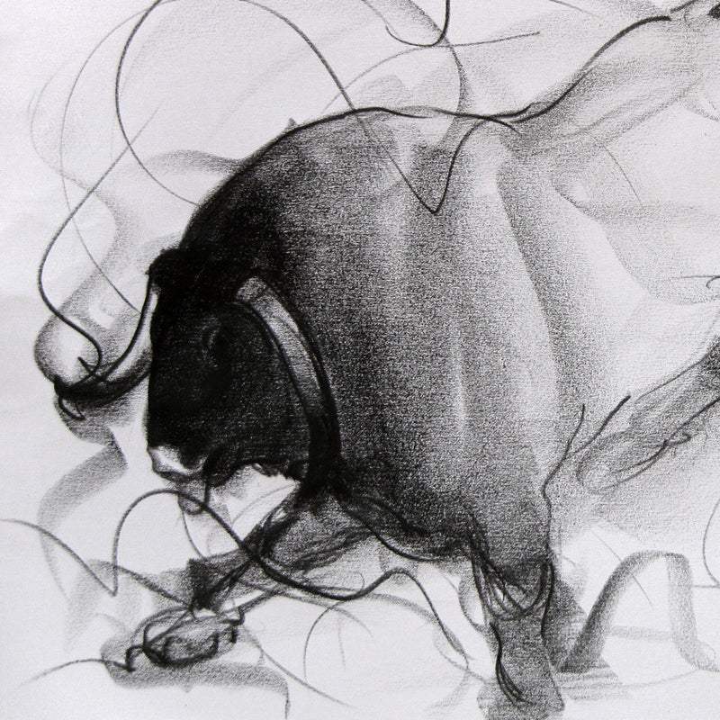 Bull Drawing-033 - SUJITH KUMAR GS MANDYA Art Studio Gallery (SKGSM Art Studio Gallery)