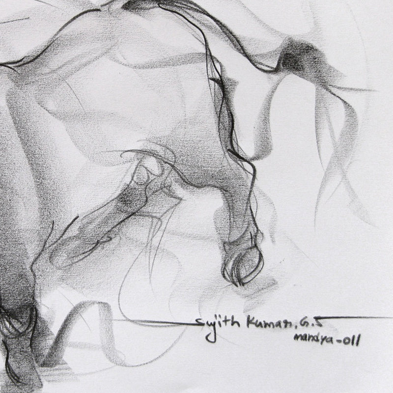 Bull Drawing-033 - SUJITH KUMAR GS MANDYA Art Studio Gallery (SKGSM Art Studio Gallery)