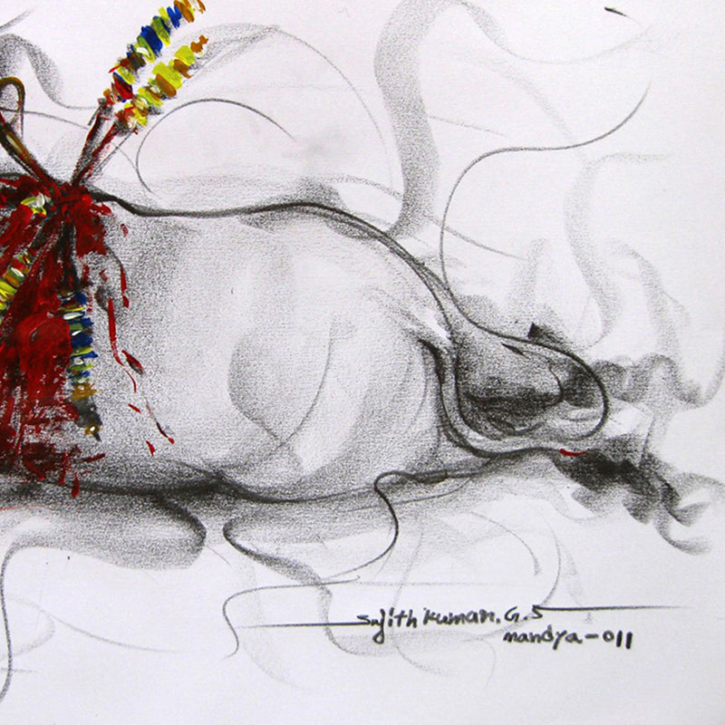 Bull Drawing-034 - SUJITH KUMAR GS MANDYA Art Studio Gallery (SKGSM Art Studio Gallery)