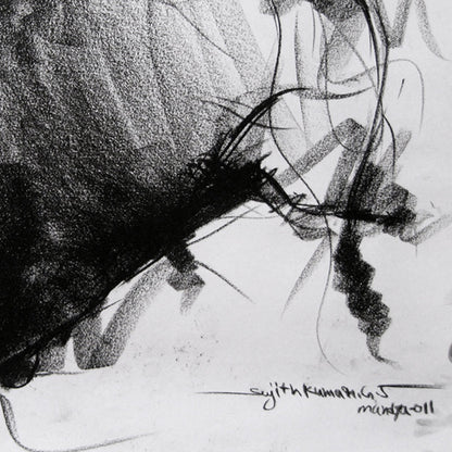 Bull Drawing-036 - SUJITH KUMAR GS MANDYA Art Studio Gallery (SKGSM Art Studio Gallery)