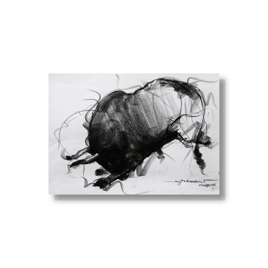 Bull Drawing-036 - SUJITH KUMAR GS MANDYA Art Studio Gallery (SKGSM Art Studio Gallery)