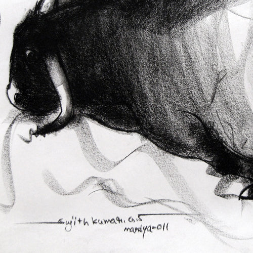 Bull Drawing-037 - SUJITH KUMAR GS MANDYA Art Studio Gallery (SKGSM Art Studio Gallery)