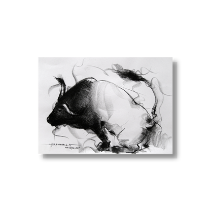 Bull Drawing-040 - SUJITH KUMAR GS MANDYA Art Studio Gallery (SKGSM Art Studio Gallery)