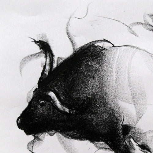Bull Drawing-040 - SUJITH KUMAR GS MANDYA Art Studio Gallery (SKGSM Art Studio Gallery)