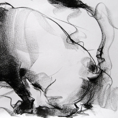 Bull Drawing-040 - SUJITH KUMAR GS MANDYA Art Studio Gallery (SKGSM Art Studio Gallery)
