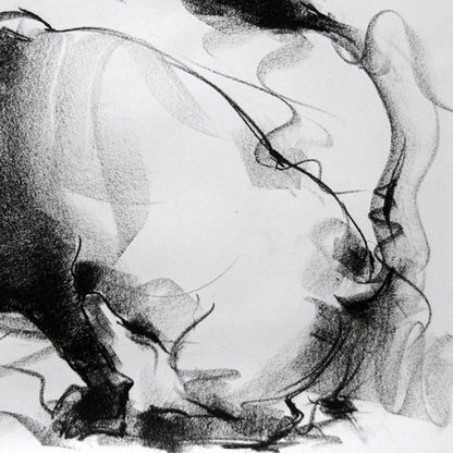 Bull Drawing-040 - SUJITH KUMAR GS MANDYA Art Studio Gallery (SKGSM Art Studio Gallery)