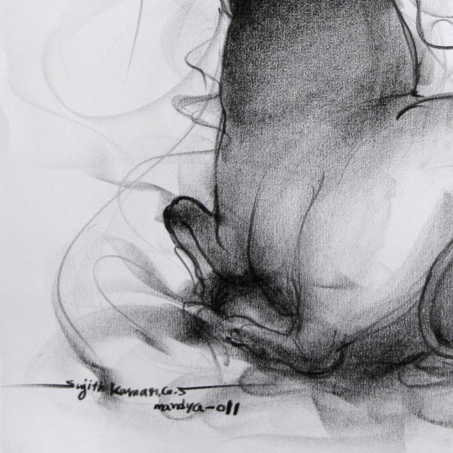 Bull Drawing-041 - SUJITH KUMAR GS MANDYA Art Studio Gallery (SKGSM Art Studio Gallery)