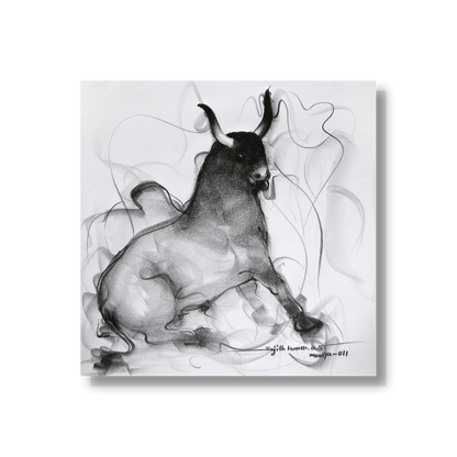 Bull Drawing-042 - SUJITH KUMAR GS MANDYA Art Studio Gallery (SKGSM Art Studio Gallery)