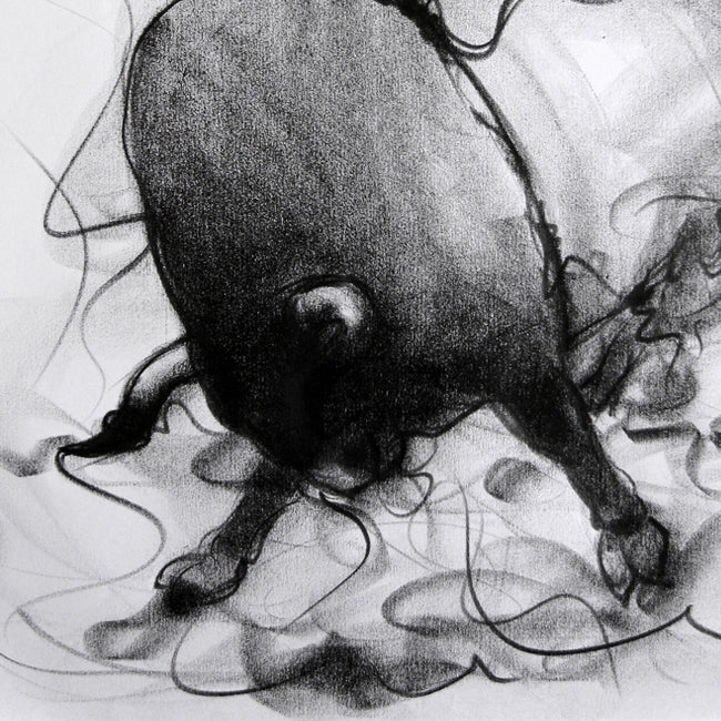 Bull Drawing-043 - SUJITH KUMAR GS MANDYA Art Studio Gallery (SKGSM Art Studio Gallery)