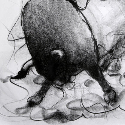 Bull Drawing-043 - SUJITH KUMAR GS MANDYA Art Studio Gallery (SKGSM Art Studio Gallery)