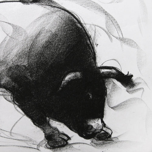 Bull Drawing-044 - SUJITH KUMAR GS MANDYA Art Studio Gallery (SKGSM Art Studio Gallery)