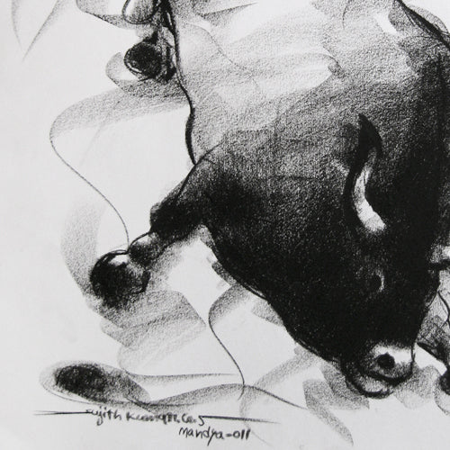 Bull Drawing-047 - SUJITH KUMAR GS MANDYA Art Studio Gallery (SKGSM Art Studio Gallery)