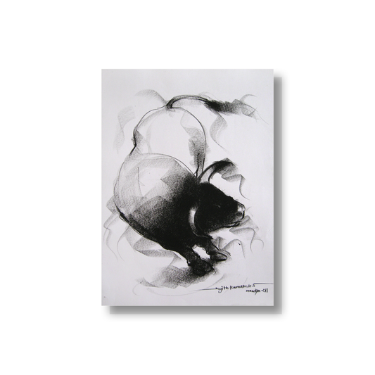 Bull Drawing-052 - SUJITH KUMAR GS MANDYA Art Studio Gallery (SKGSM Art Studio Gallery)
