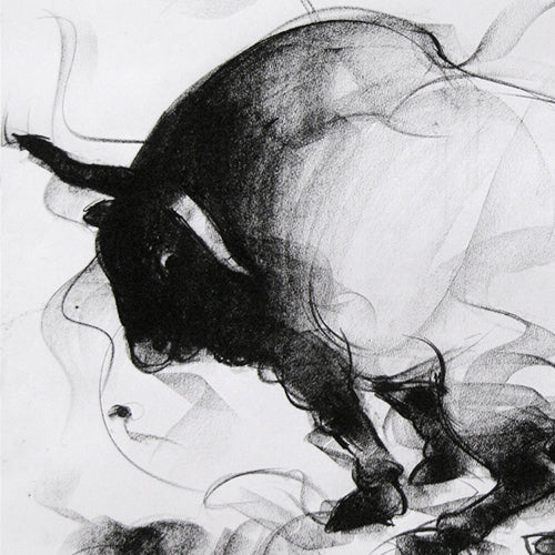 Bull Drawing-057 - SUJITH KUMAR GS MANDYA Art Studio Gallery (SKGSM Art Studio Gallery)