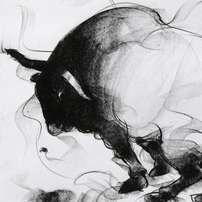 Bull Drawing-057 - SUJITH KUMAR GS MANDYA Art Studio Gallery (SKGSM Art Studio Gallery)