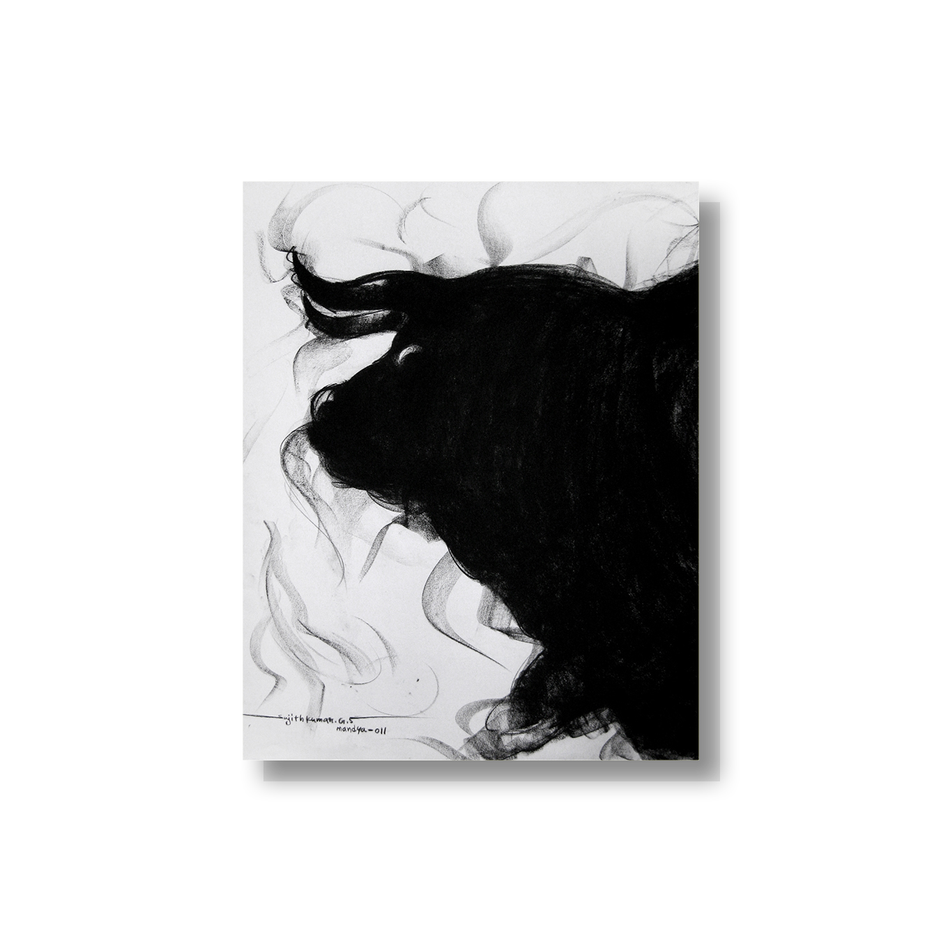 Bull Drawing-058 - SUJITH KUMAR GS MANDYA Art Studio Gallery (SKGSM Art Studio Gallery)