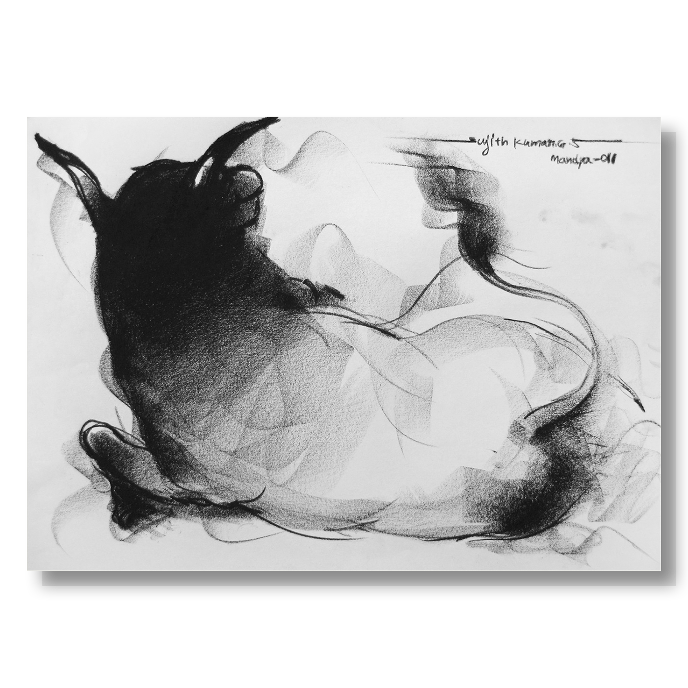 Bull Drawing-059 - SUJITH KUMAR GS MANDYA Art Studio Gallery (SKGSM Art Studio Gallery)