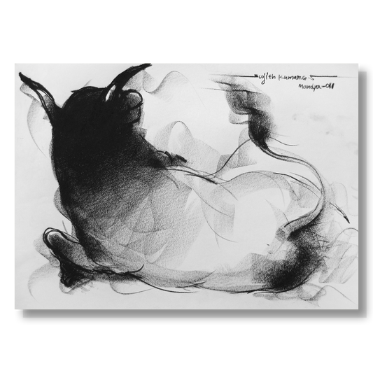 Bull Drawing-059 - SUJITH KUMAR GS MANDYA Art Studio Gallery (SKGSM Art Studio Gallery)
