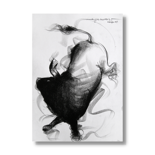 Bull Drawing-060 - SUJITH KUMAR GS MANDYA Art Studio Gallery (SKGSM Art Studio Gallery)