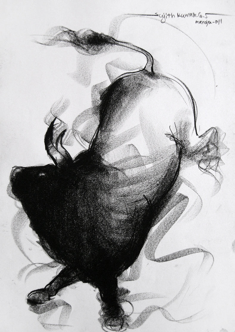 Bull Drawing-060 - SUJITH KUMAR GS MANDYA Art Studio Gallery (SKGSM Art Studio Gallery)