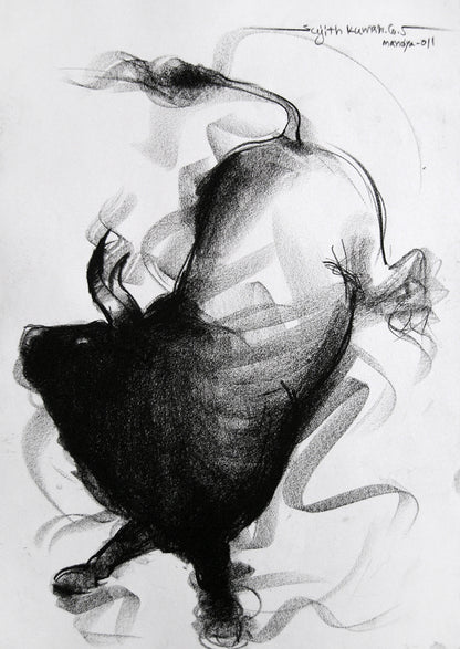 Bull Drawing-060 - SUJITH KUMAR GS MANDYA Art Studio Gallery (SKGSM Art Studio Gallery)
