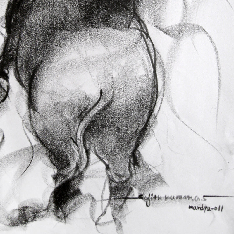 Bull Drawing-062 - SUJITH KUMAR GS MANDYA Art Studio Gallery (SKGSM Art Studio Gallery)