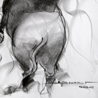 Bull Drawing-062 - SUJITH KUMAR GS MANDYA Art Studio Gallery (SKGSM Art Studio Gallery)
