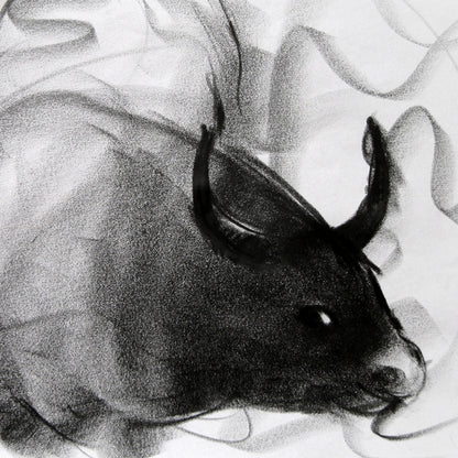 Bull Drawing-065 - SUJITH KUMAR GS MANDYA Art Studio Gallery (SKGSM Art Studio Gallery)