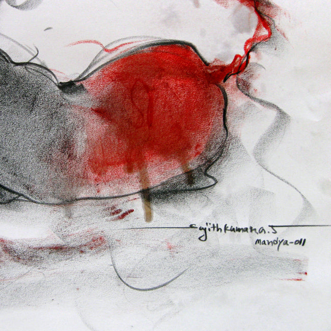 Bull Drawing-091 - SUJITH KUMAR GS MANDYA Art Studio Gallery (SKGSM Art Studio Gallery)