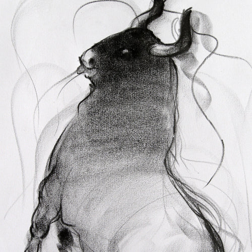 Bull Drawing-093 - SUJITH KUMAR GS MANDYA Art Studio Gallery (SKGSM Art Studio Gallery)
