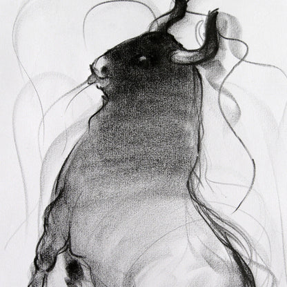 Bull Drawing-093 - SUJITH KUMAR GS MANDYA Art Studio Gallery (SKGSM Art Studio Gallery)