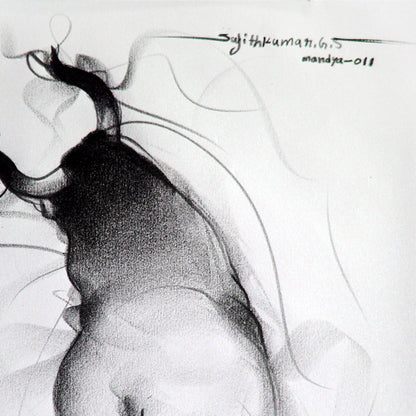 Bull Drawing-094 - SUJITH KUMAR GS MANDYA Art Studio Gallery (SKGSM Art Studio Gallery)