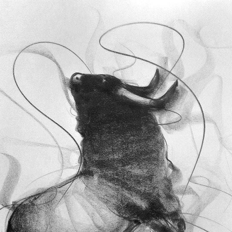 Bull Drawing-096 - SUJITH KUMAR GS MANDYA Art Studio Gallery (SKGSM Art Studio Gallery)