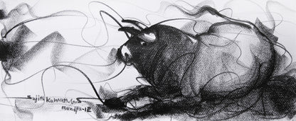 Bull Drawing-097 - SUJITH KUMAR GS MANDYA Art Studio Gallery (SKGSM Art Studio Gallery)