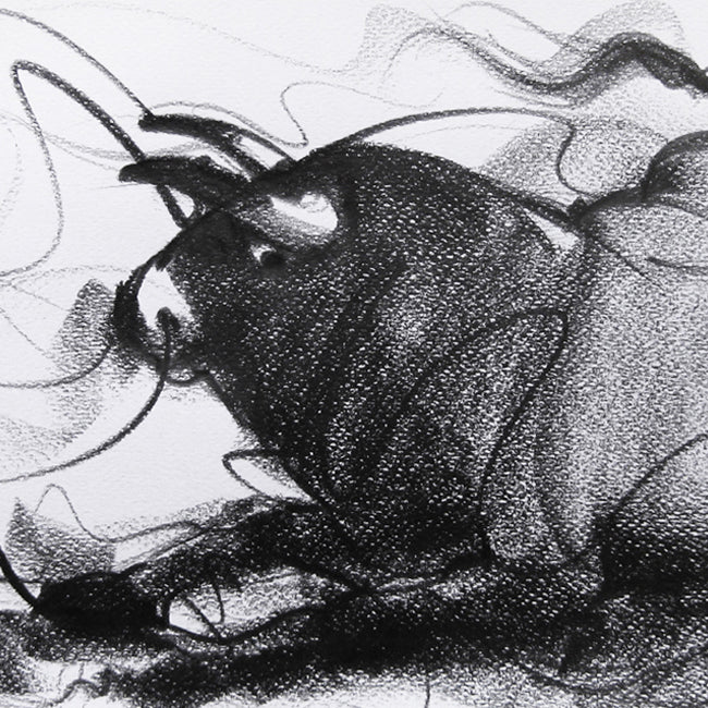 Bull Drawing-097 - SUJITH KUMAR GS MANDYA Art Studio Gallery (SKGSM Art Studio Gallery)