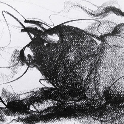 Bull Drawing-097 - SUJITH KUMAR GS MANDYA Art Studio Gallery (SKGSM Art Studio Gallery)